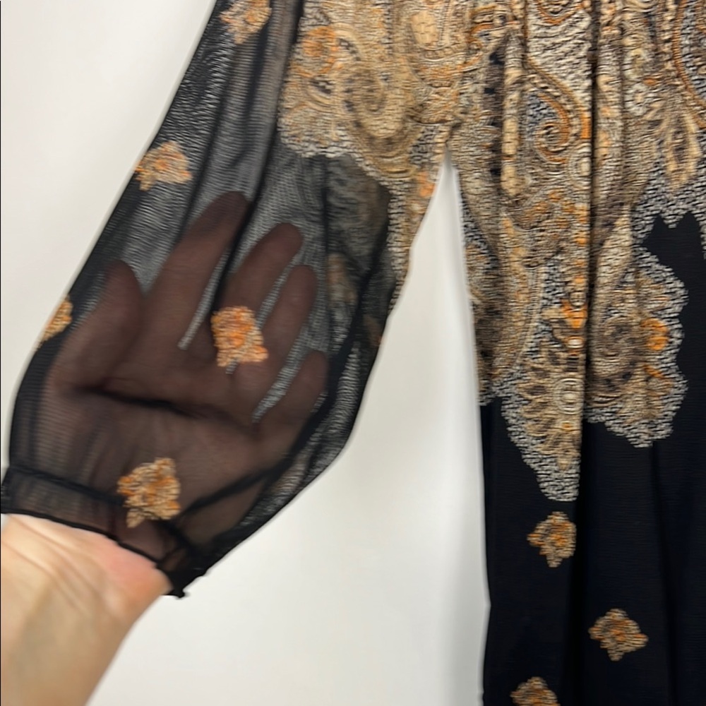INC International Concepts Elegant Black and Brown Women's Top S - Picture 7 of 9